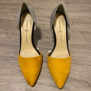 Chinese Laundry Gold and Gray pumps 9.5 WORN ONCE